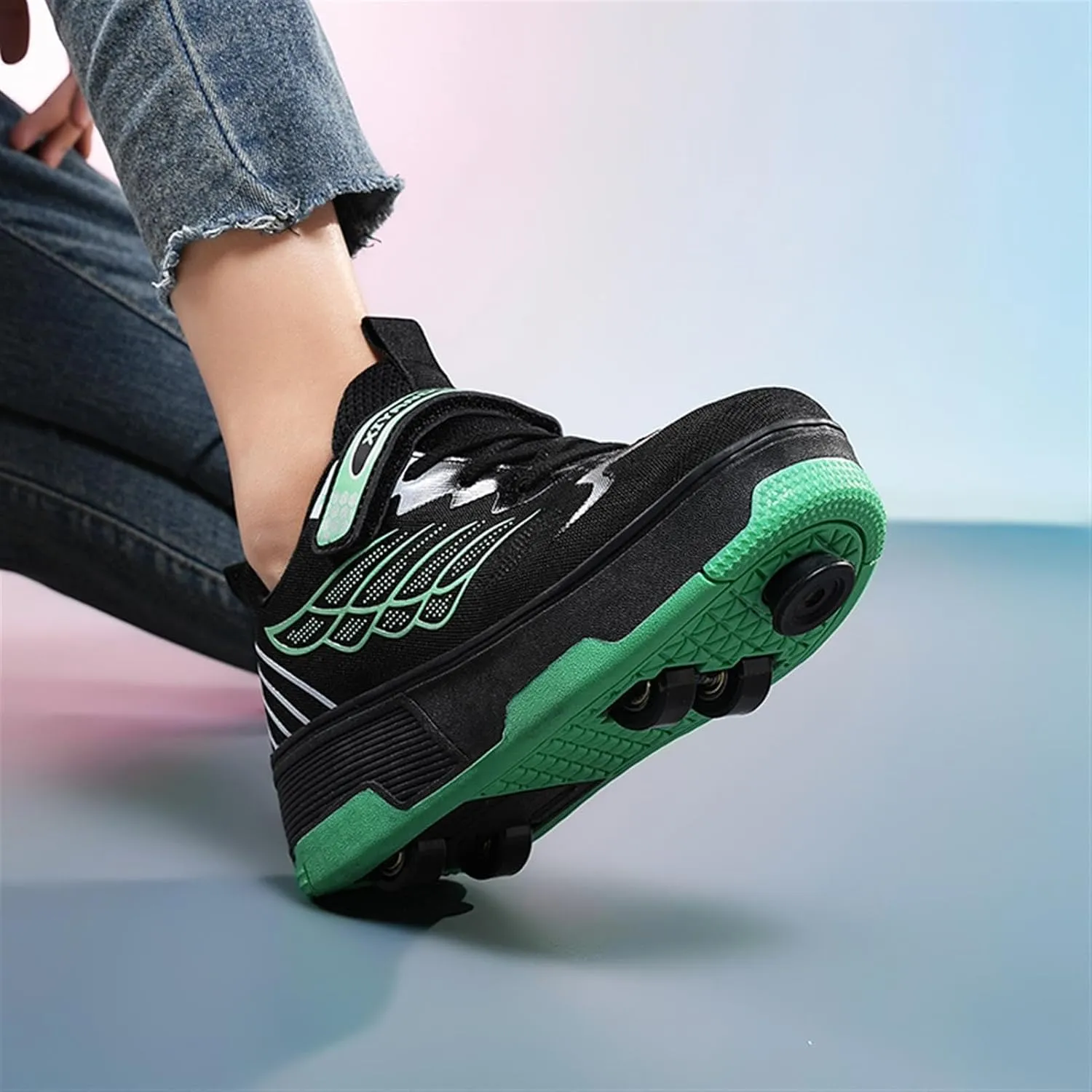 Kids Roller Skate Shoes with Detachable Wheels Fashion Sneakers for Boys & Girls, Outdoor Sports Shoes for Teens