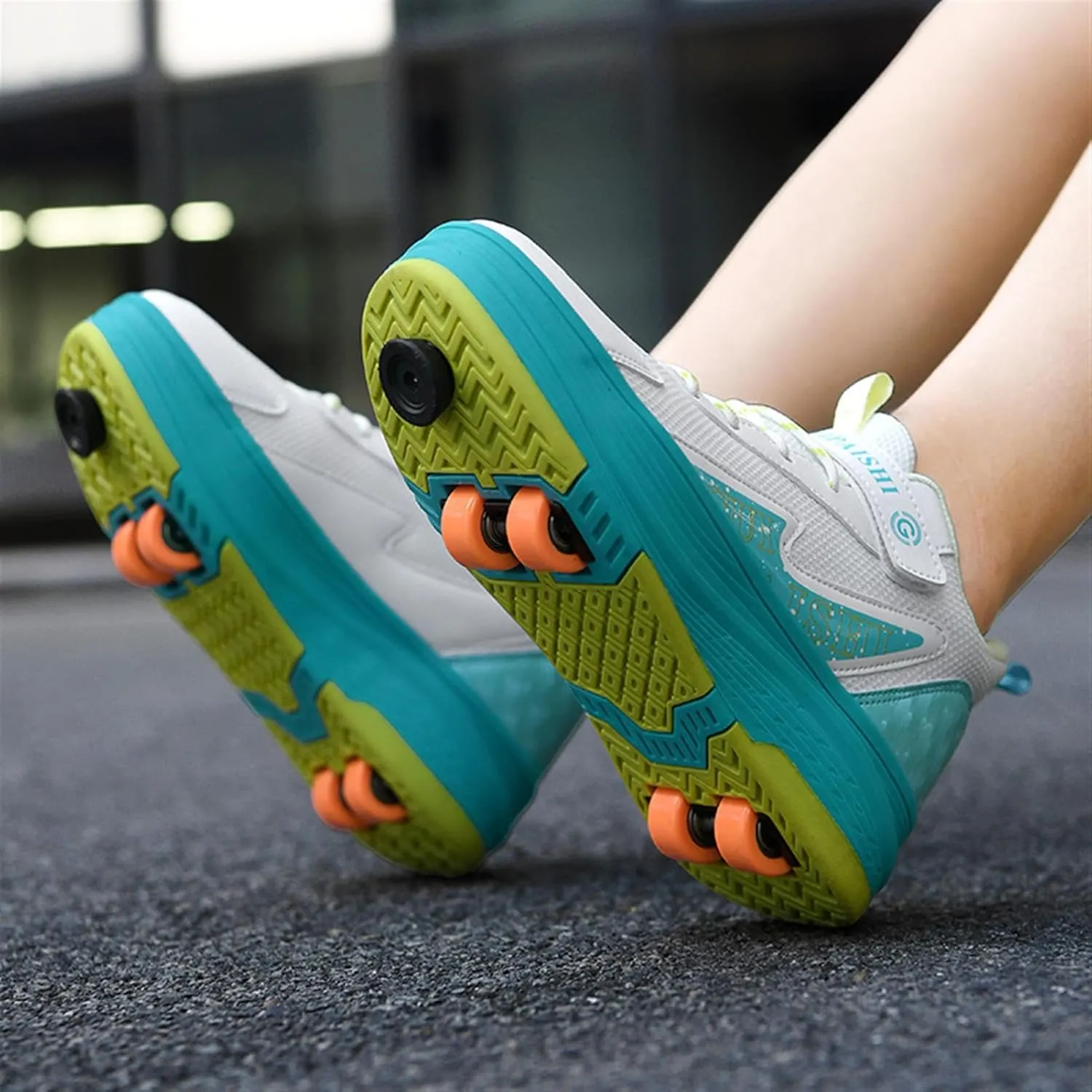 Kids Roller Skate Shoes with Detachable Wheels Fashion Sneakers for Boys & Girls, Outdoor Sports Shoes for Teens