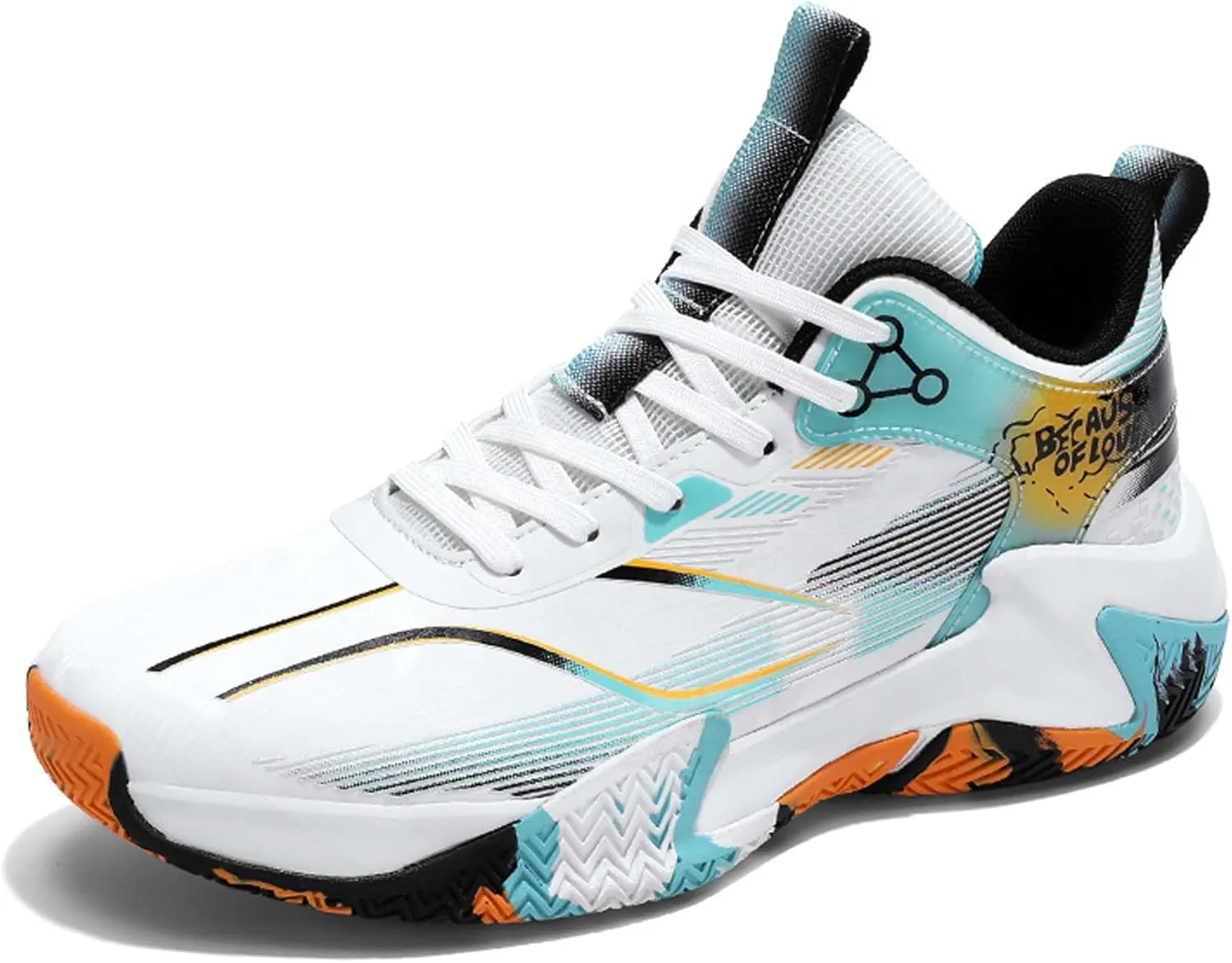 Men's Basketball Shoes Anti-Slip Sports Running Shoes Lightweight Breathable Athletic Shoes Outdoor Anti-Slip Training Tennis Shoes