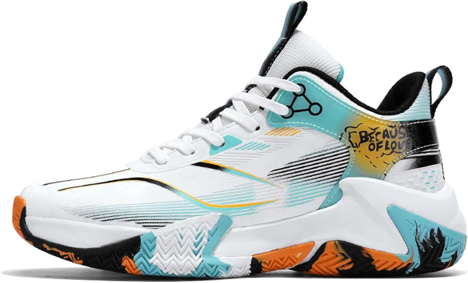Men's Basketball Shoes Anti-Slip Sports Running Shoes Lightweight Breathable Athletic Shoes Outdoor Anti-Slip Training Tennis Shoes