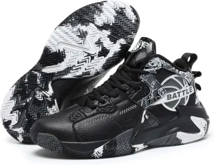 Men's Lace Up Basketball Shoes With Rubber Soles High Elasticity Running Shoes Casual And Fashionable Sneakers Non Slip And Wear-Resistant Outdoor Hiking Shoes Comfortable And Breathable Fitness Shoes