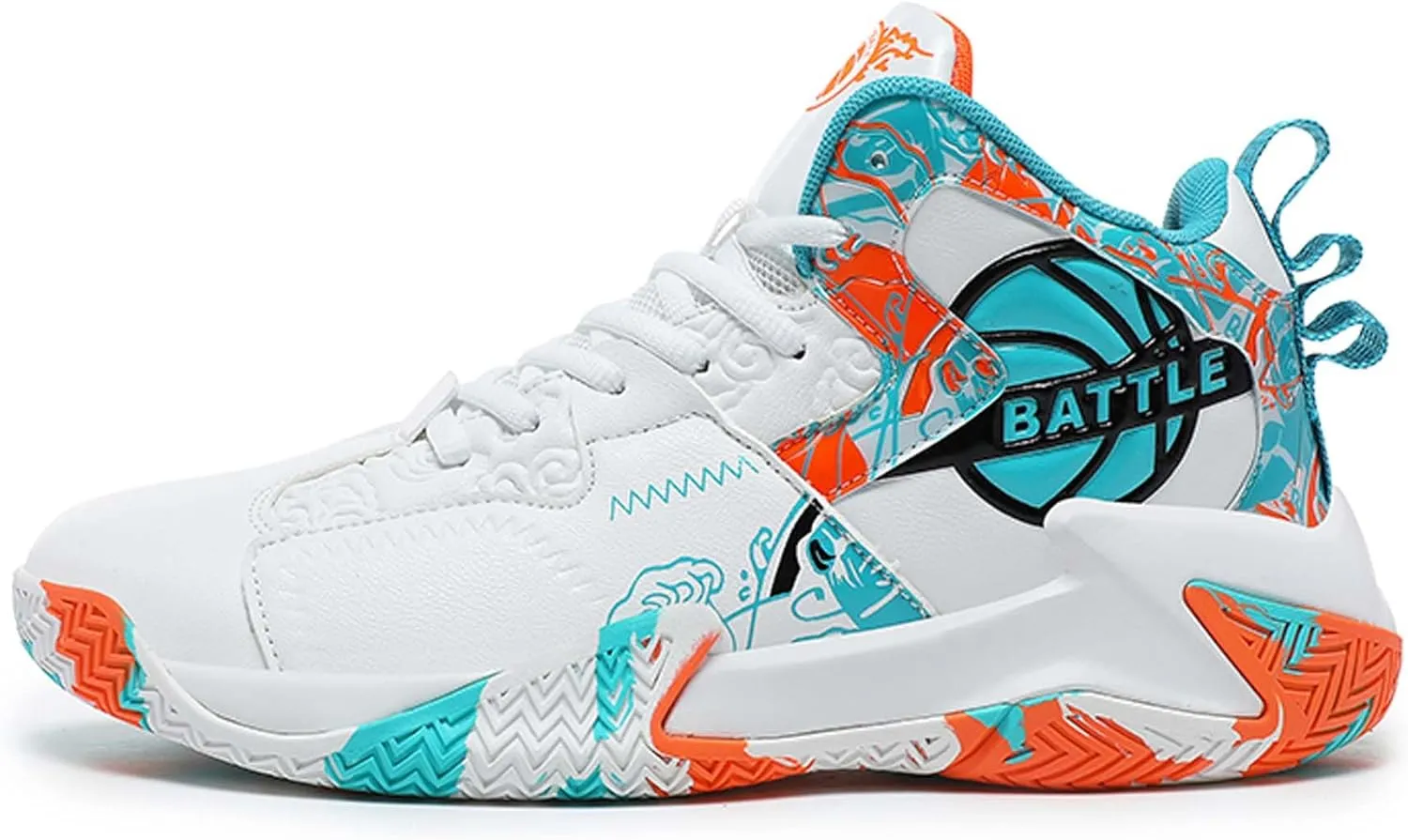 Men's Lace Up Basketball Shoes With Rubber Soles High Elasticity Running Shoes Casual And Fashionable Sneakers Non Slip And Wear-Resistant Outdoor Hiking Shoes Comfortable And Breathable Fitness Shoes
