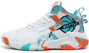 Men's Lace Up Basketball Shoes With Rubber Soles High Elasticity Running Shoes Casual And Fashionable Sneakers Non Slip And Wear-Resistant Outdoor Hiking Shoes Comfortable And Breathable Fitness Shoes