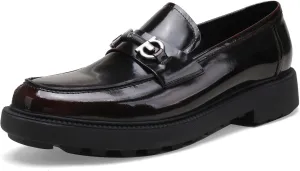 Men's Luxury Genuine Leather Dress Loafers Shoes, Casual Formal Buckle Slip on Loafers Moc-Toe Business Dress Shoes Party Wedding Slip-on Loafer for Mens