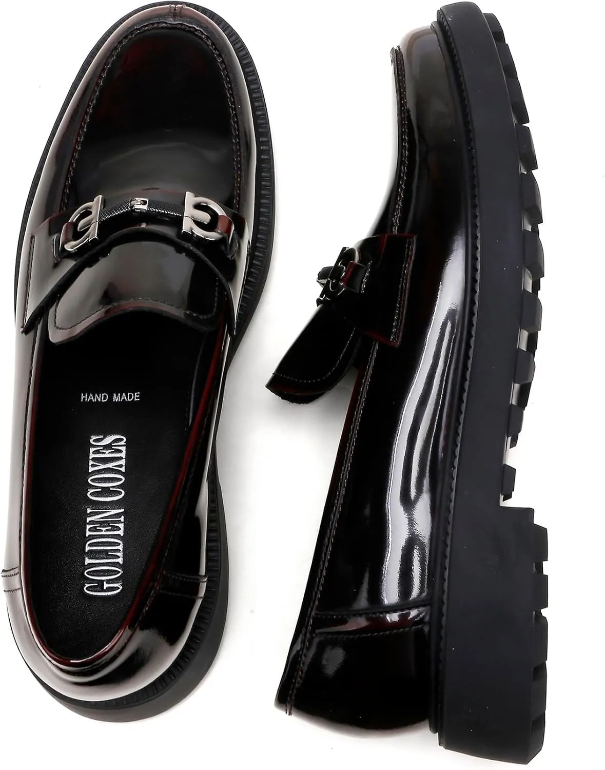 Men's Luxury Genuine Leather Dress Loafers Shoes, Casual Formal Buckle Slip on Loafers Moc-Toe Business Dress Shoes Party Wedding Slip-on Loafer for Mens
