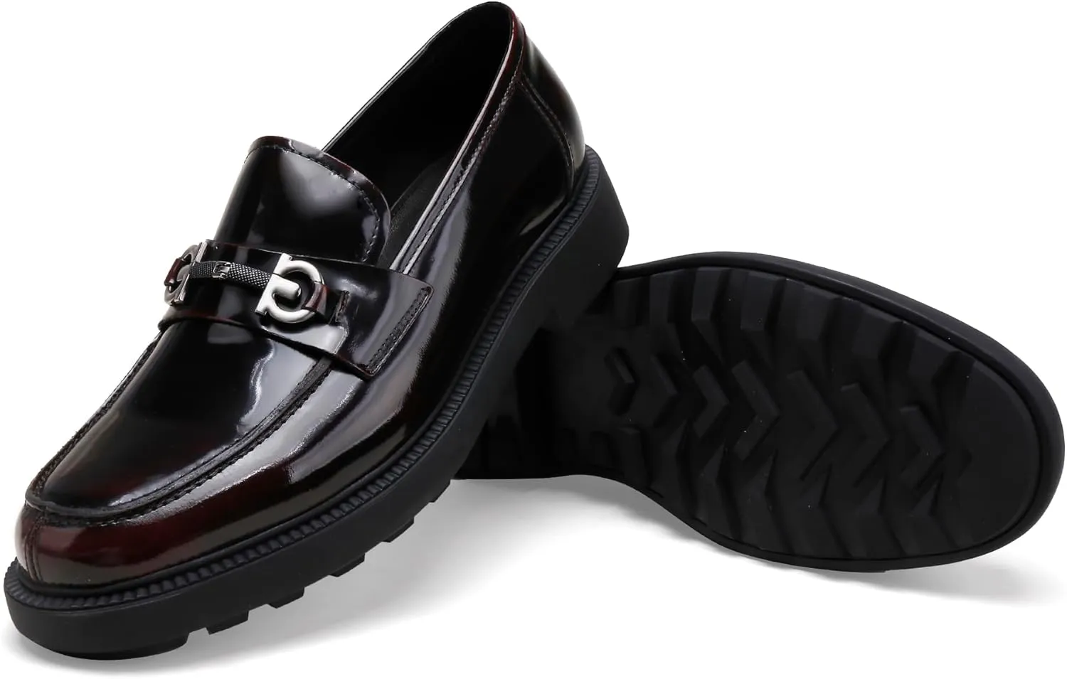 Men's Luxury Genuine Leather Dress Loafers Shoes, Casual Formal Buckle Slip on Loafers Moc-Toe Business Dress Shoes Party Wedding Slip-on Loafer for Mens
