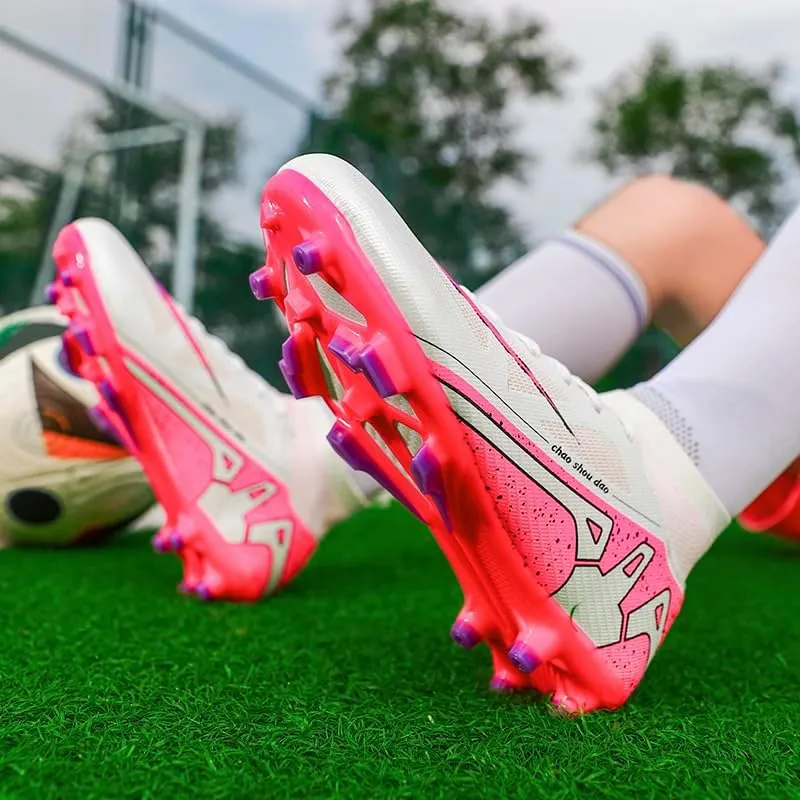 Men's Soccer Cleats Football Shoes High-Tops Non-Slip Spikes Indoor Outdoor Firm Ground Turf Sports Athletic Combat Boots