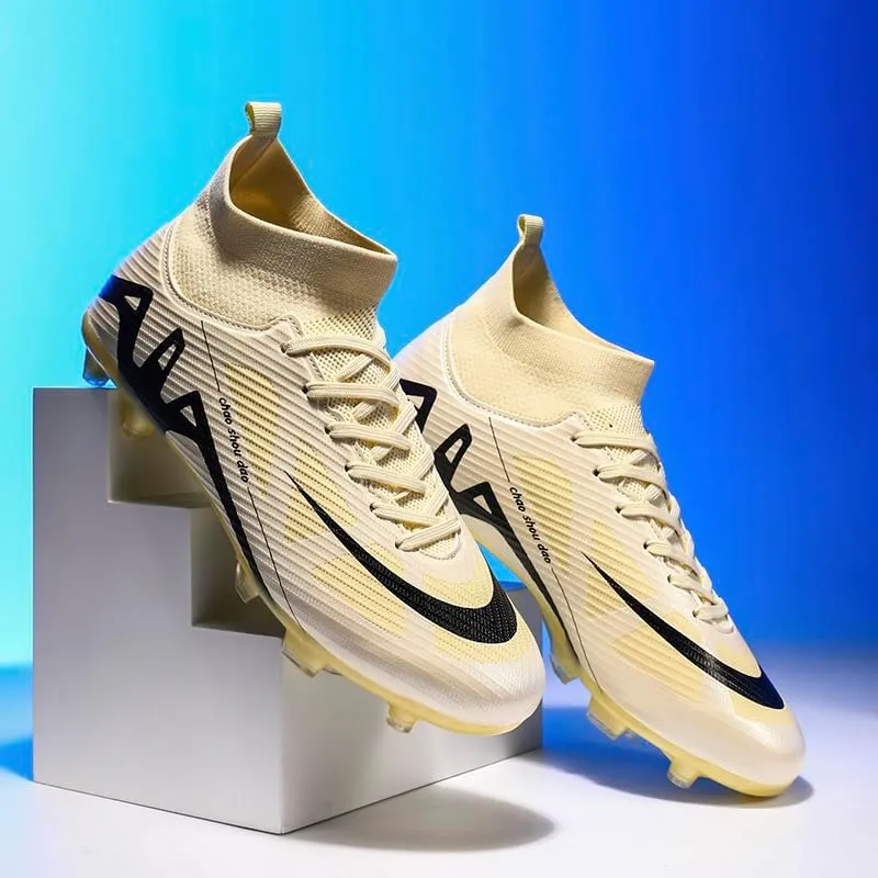 Men's Soccer Cleats Football Shoes High-Tops Non-Slip Spikes Indoor Outdoor Firm Ground TurfSports Athletic Combat Boots