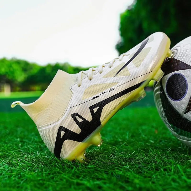 Men's Soccer Cleats Football Shoes High-Tops Non-Slip Spikes Indoor Outdoor Firm Ground TurfSports Athletic Combat Boots