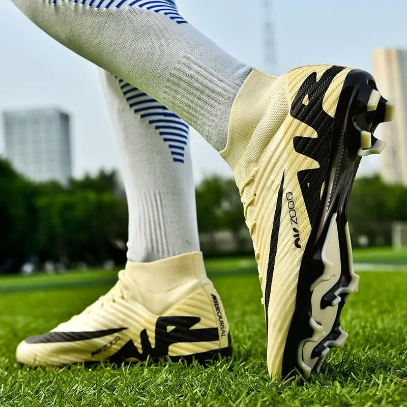 Men's Soccer Cleats Football Shoes High-Tops Non-Slip Spikes Indoor Outdoor Firm Ground TurfSports Athletic Combat Boots