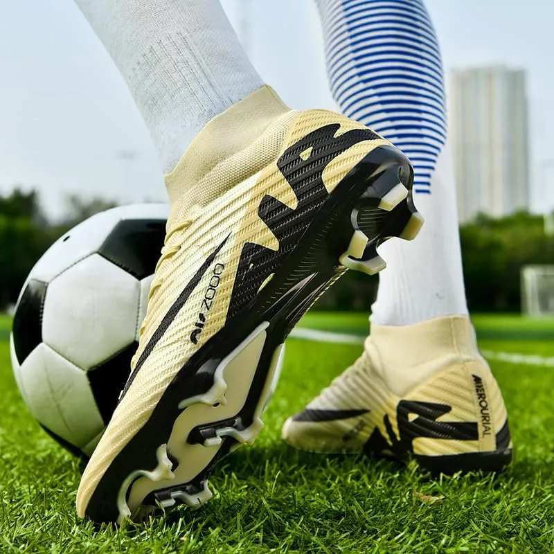 Men's Soccer Cleats Football Shoes High-Tops Non-Slip Spikes Indoor Outdoor Firm Ground TurfSports Athletic Combat Boots