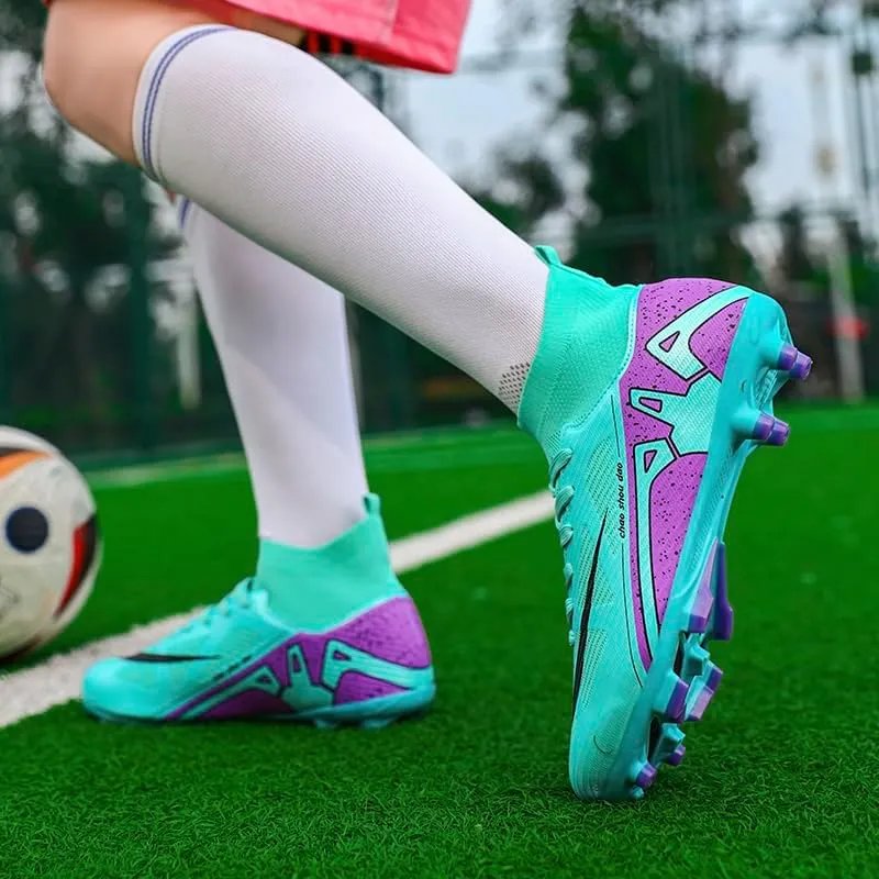 Men's Soccer Cleats Football Shoes High-Tops Non-Slip Spikes Indoor Outdoor Firm Ground TurfSports Athletic Combat Boots