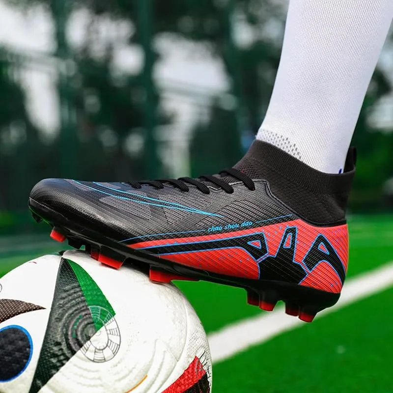 Men's Soccer Cleats Football Shoes High-Tops Non-Slip Spikes Indoor Outdoor Firm Ground TurfSports Athletic Combat Boots