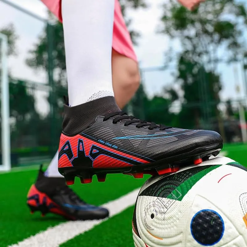 Men's Soccer Cleats Football Shoes High-Tops Non-Slip Spikes Indoor Outdoor Firm Ground TurfSports Athletic Combat Boots