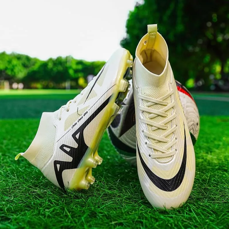 Men's Soccer Cleats Football Shoes High-Tops Non-Slip Spikes Indoor Outdoor Firm Ground TurfSports Athletic Combat Boots