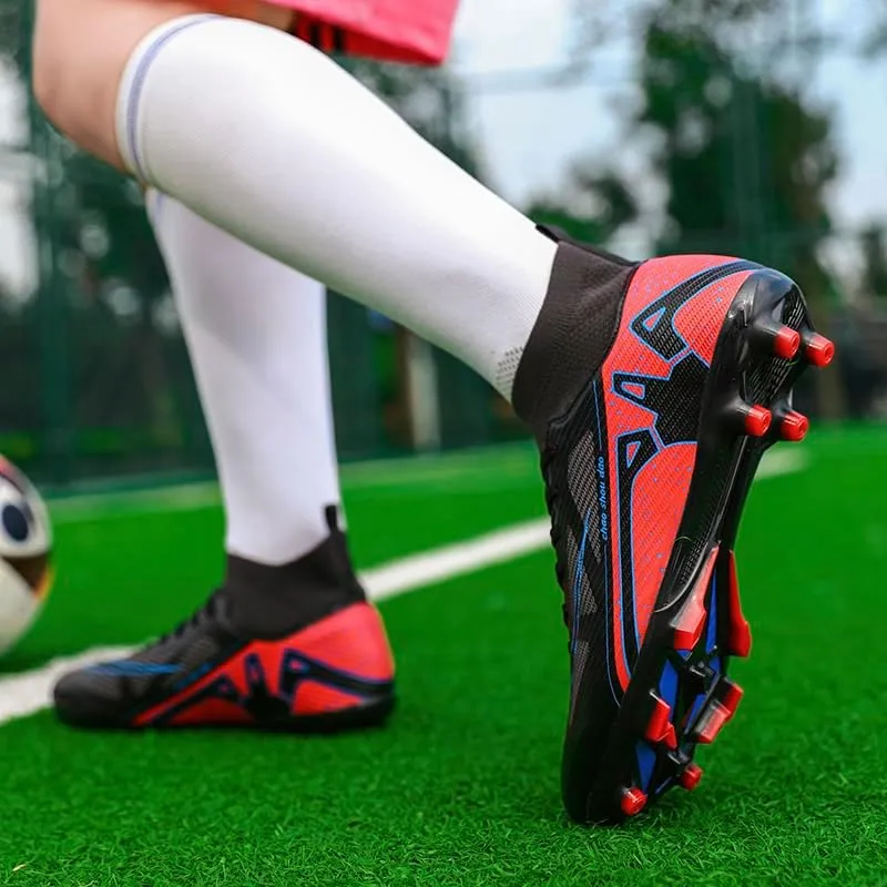 Men's Soccer Cleats Football Shoes High-Tops Non-Slip Spikes Indoor Outdoor Firm Ground TurfSports Athletic Combat Boots
