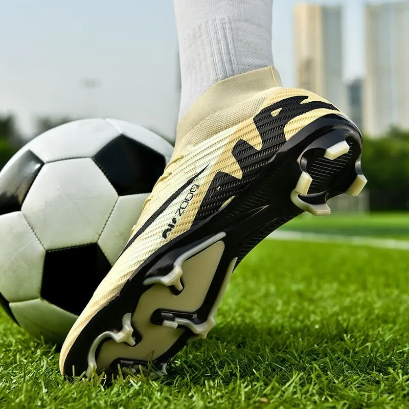 Men's Soccer Cleats Football Shoes High-Tops Non-Slip Spikes Indoor Outdoor Firm Ground TurfSports Athletic Combat Boots