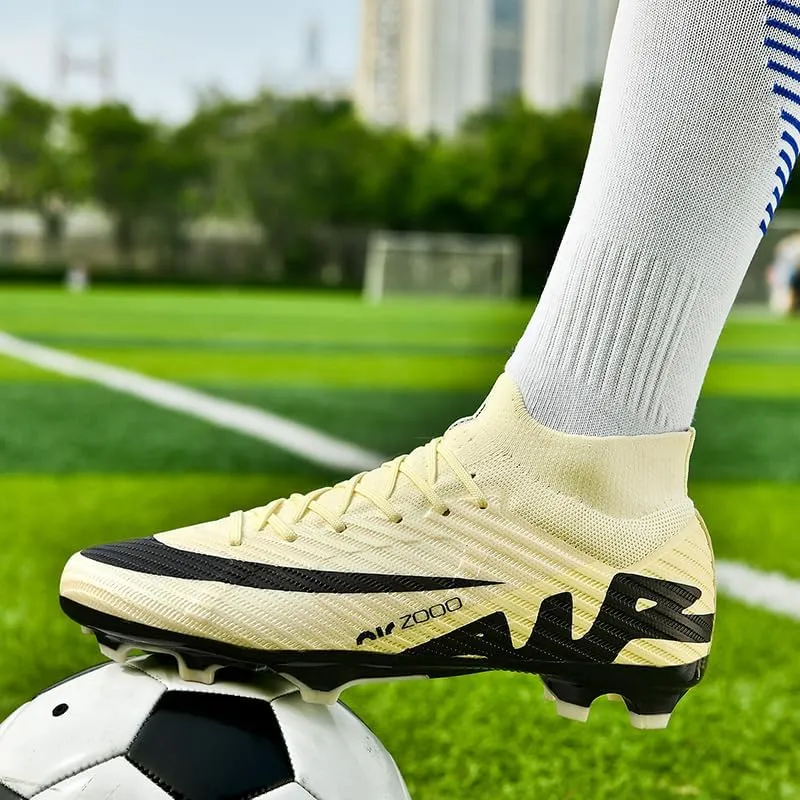 Men's Soccer Cleats Football Shoes High-Tops Non-Slip Spikes Indoor Outdoor Firm Ground TurfSports Athletic Combat Boots