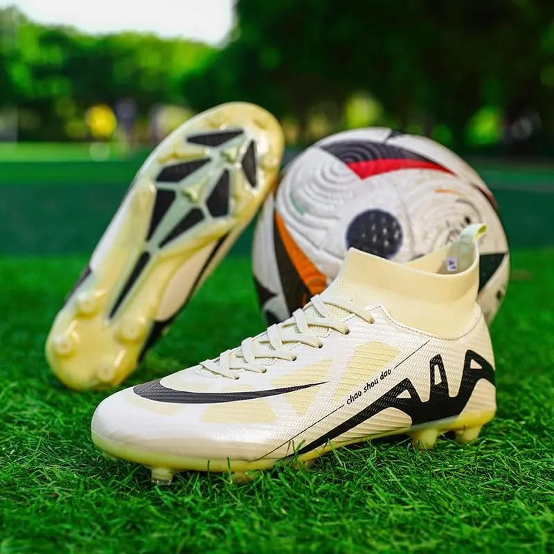 Men's Soccer Cleats Football Shoes High-Tops Non-Slip Spikes Indoor Outdoor Firm Ground TurfSports Athletic Combat Boots