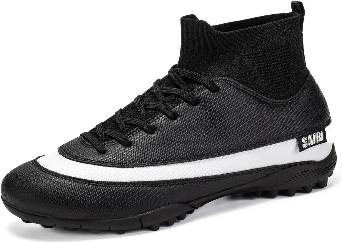 Mens Soccer Shoes Cleats Football Boots Professional Training Outdoor Indoor Sneaker High-Top Spike Breathable Athletic