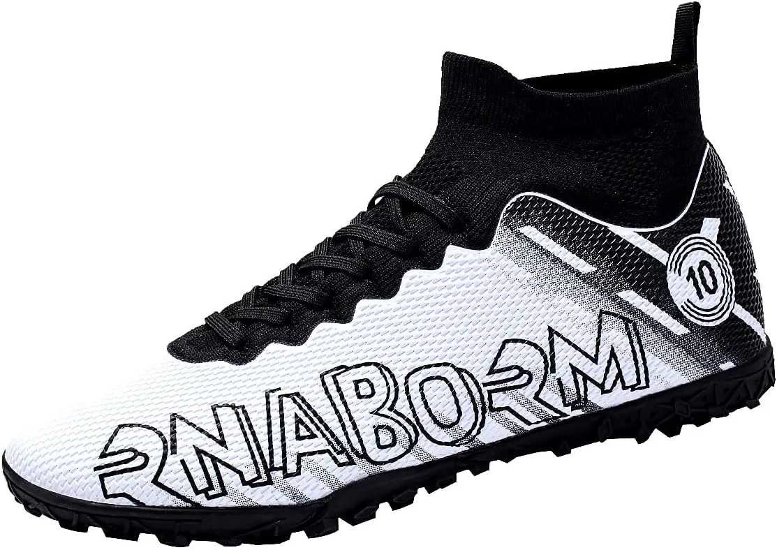 Mens Soccer Shoes Cleats Football Boots Professional Training Outdoor Indoor Sneaker High-Top Spike Breathable Athletic