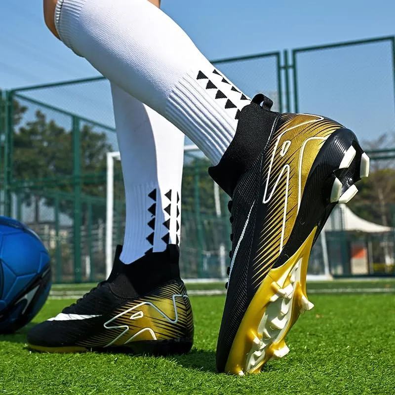 Men's Soccer Shoes High-Top Soccer Cleats AG FG TF Football Boots Outdoor Indoor Breathable Athletic Professional Spikes Youth Boys Football Shoes