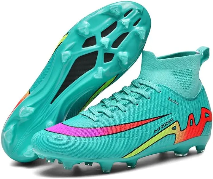 Men's Soccer Shoes High-Top Soccer Cleats AG FG TF Football Boots Outdoor Indoor Breathable Athletic Professional Spikes Youth Boys Football Shoes