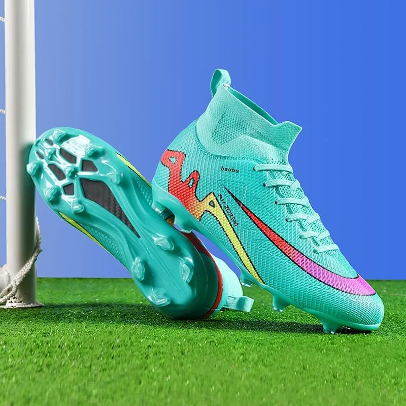 Men's Soccer Shoes High-Top Soccer Cleats AG FG TF Football Boots Outdoor Indoor Breathable Athletic Professional Spikes Youth Boys Football Shoes