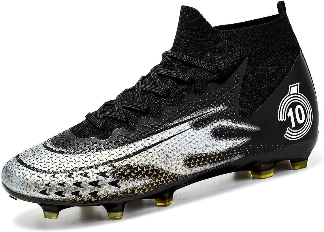 Men's Soccer Shoes High-Top Soccer Cleats Outdoor Breathable Athletic Professional Spikes Youth Boys Football Shoes