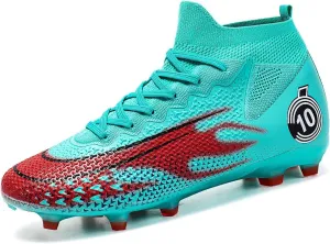 Men's Soccer Shoes High-Top Soccer Cleats Outdoor Breathable Athletic Professional Spikes Youth Boys Football Shoes