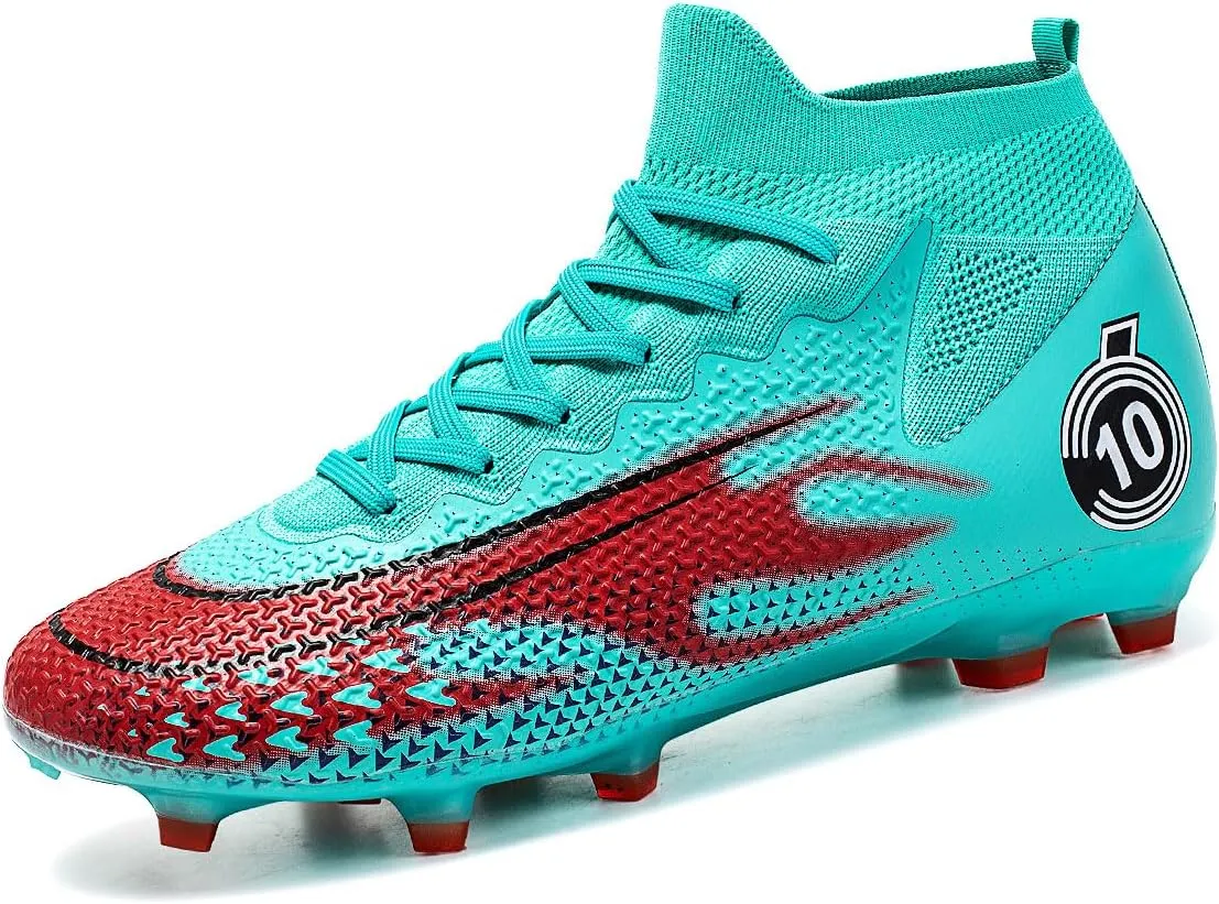 Men's Soccer Shoes High-Top Soccer Cleats Outdoor Breathable Athletic Professional Spikes Youth Boys Football Shoes