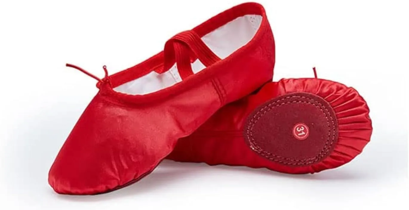 MSMAX Girls Ballet Shoes Toddler Costume Dancing Flats for Kids (Toddler/Little Kid/Big Kid)