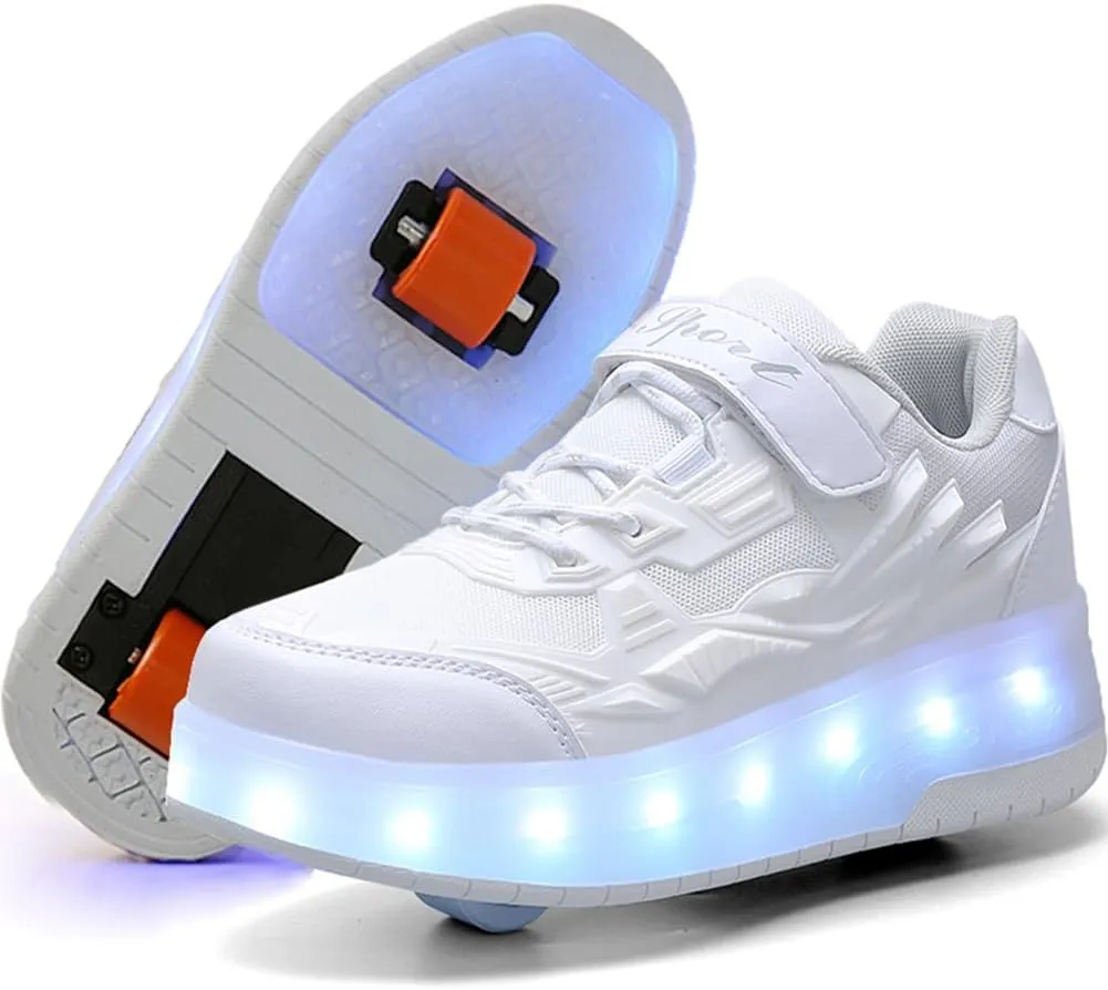 Nsasy Girls Boys Roller Shoes with LED Light Up Wheels Sneakers Kids Roller Skates Shoes for Kids for Children