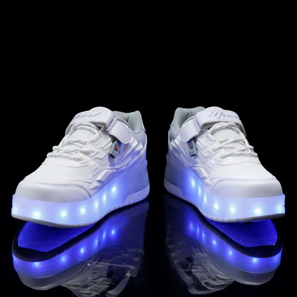 Nsasy Girls Boys Roller Shoes with LED Light Up Wheels Sneakers Kids Roller Skates Shoes for Kids for Children