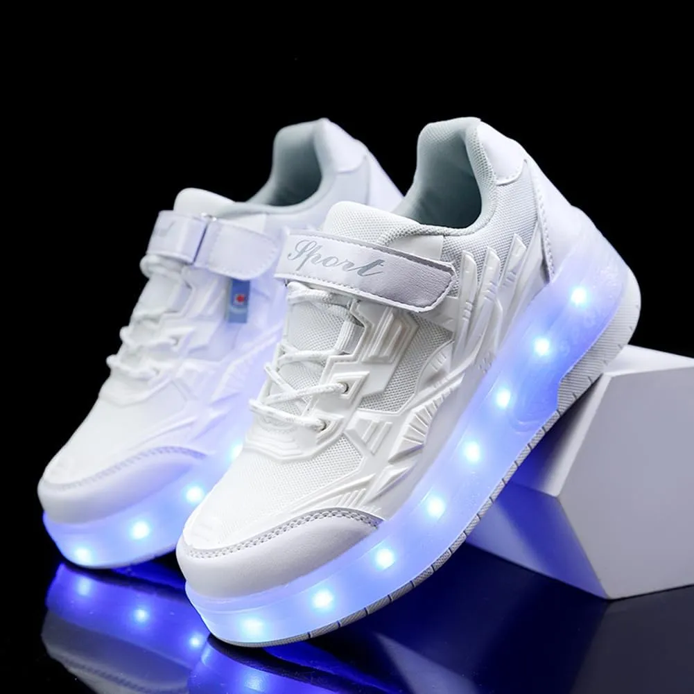 Nsasy Girls Boys Roller Shoes with LED Light Up Wheels Sneakers Kids Roller Skates Shoes for Kids for Children