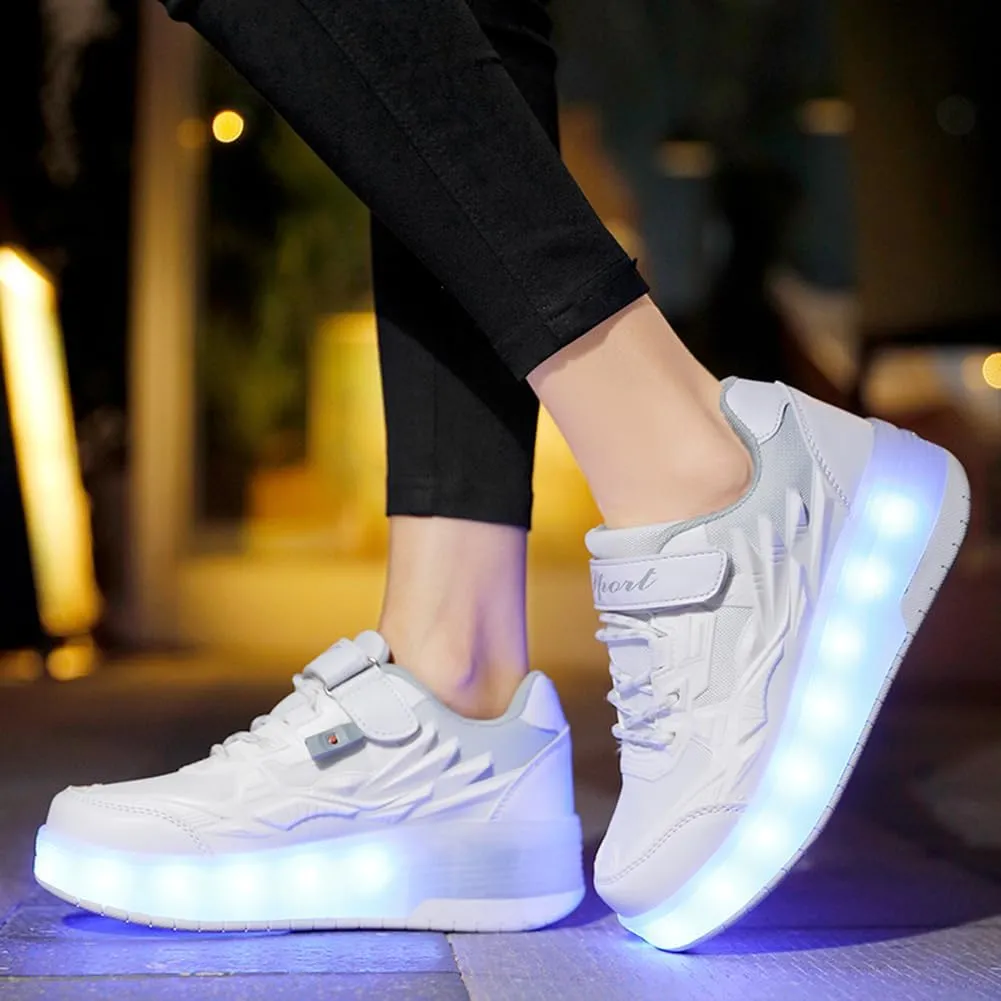Nsasy Girls Boys Roller Shoes with LED Light Up Wheels Sneakers Kids Roller Skates Shoes for Kids for Children