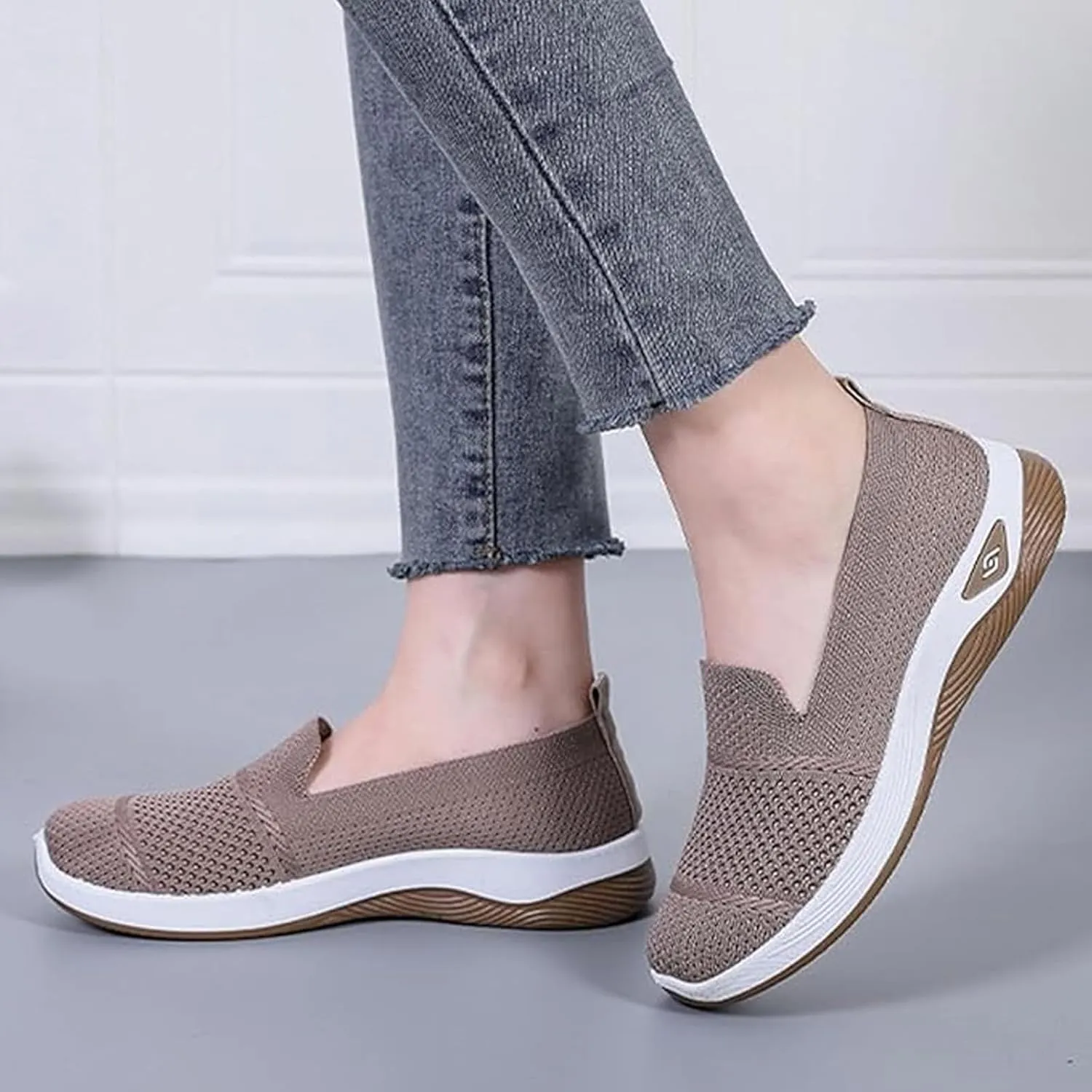 Orthopedic Shoes for Women Non-Slip Arch Support Slip on Shoes Go Walking Slip on Diabetic Foam Shoe Breathable Soft Comfort Wear Arch Support Sneakers Athletic Walking Sneaker