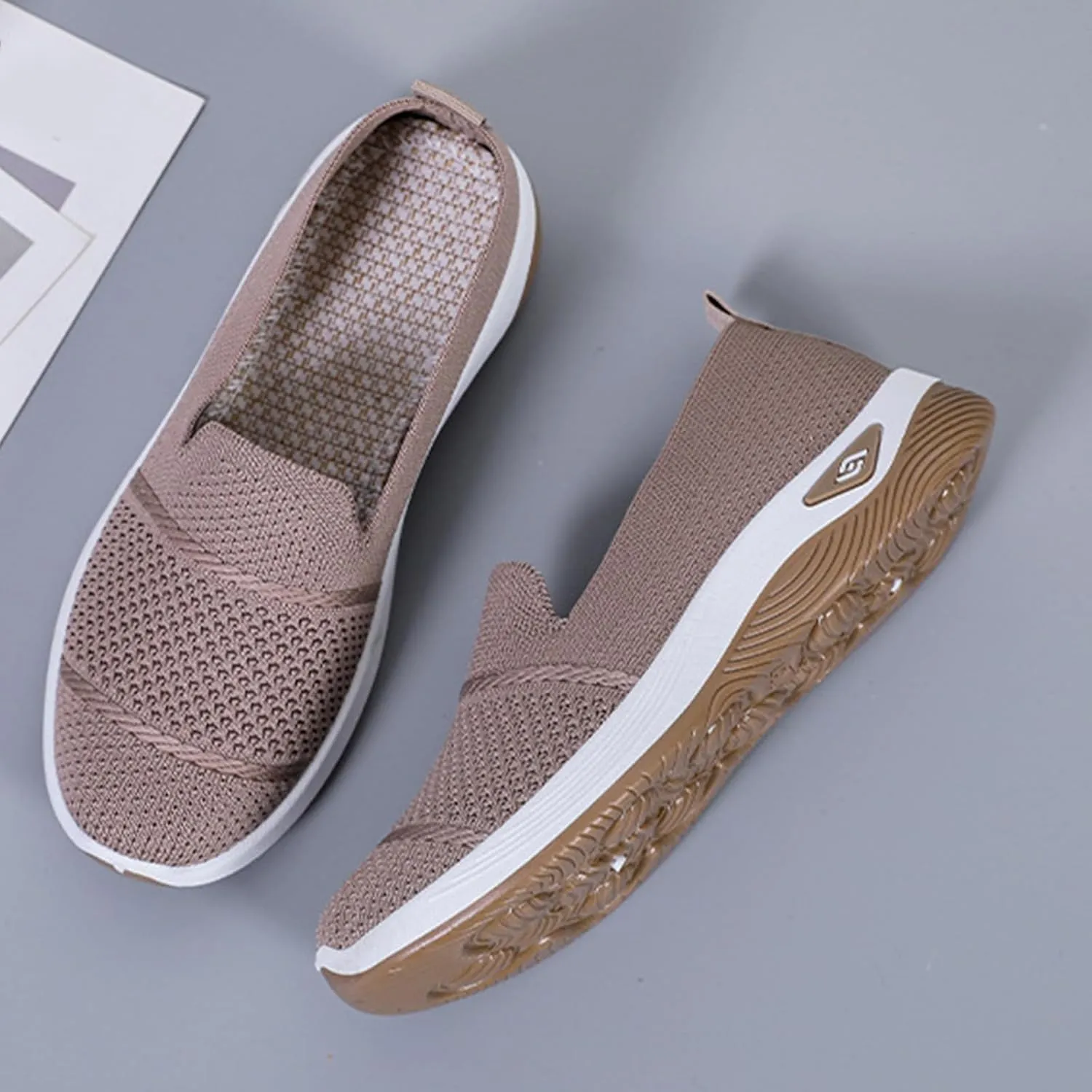 Orthopedic Shoes for Women Non-Slip Arch Support Slip on Shoes Go Walking Slip on Diabetic Foam Shoe Breathable Soft Comfort Wear Arch Support Sneakers Athletic Walking Sneaker