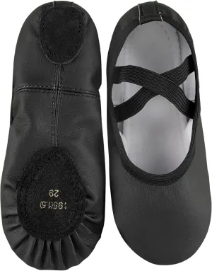 Phoeswan Ballet Shoes for Girls, PU Leather Girls Dance Slippers for Toddler/Little Kid/Big Kid