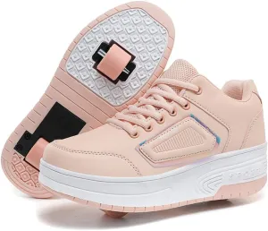 Roller Shoes Boys Girls Christmas Gifrs Roller Skate Shoes Sneakers With Wheels for Kids Women Wheeled Footwear Retractable Breatheable Shoes Beginner Exercise Skates Birthday Gifts Size 3
