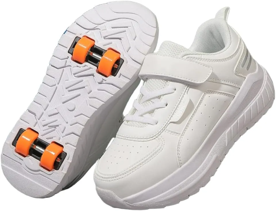Roller Skate Shoes for Kids Girls Boys Detachable Wheeled Fashion Sneakers with 4-Wheels for Christmas Birthday Gifts