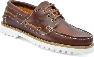 Seajure Womens Boat Shoes Alankuda Leather Brown and White