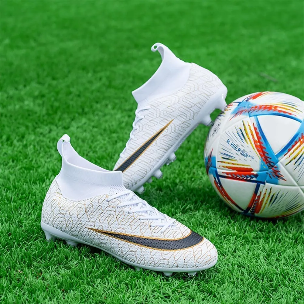 Soccer Cleats for Mens Womens, Indoor Football Cleat Shoe Unisex Youth Students Running Training Non-Slip Rugby AG FG TF Athletic for Outdoor Turf