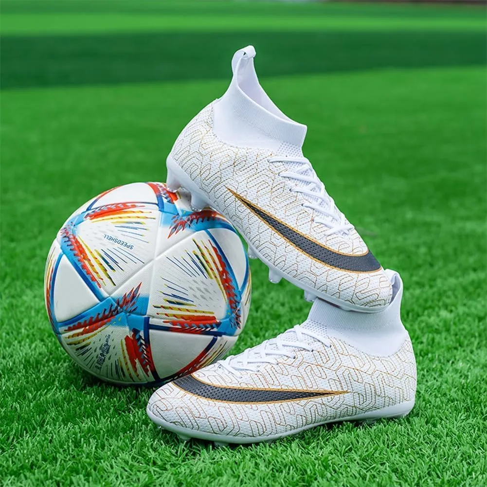 Soccer Cleats for Mens Womens, Indoor Football Cleat Shoe Unisex Youth Students Running Training Non-Slip Rugby AG FG TF Athletic for Outdoor Turf
