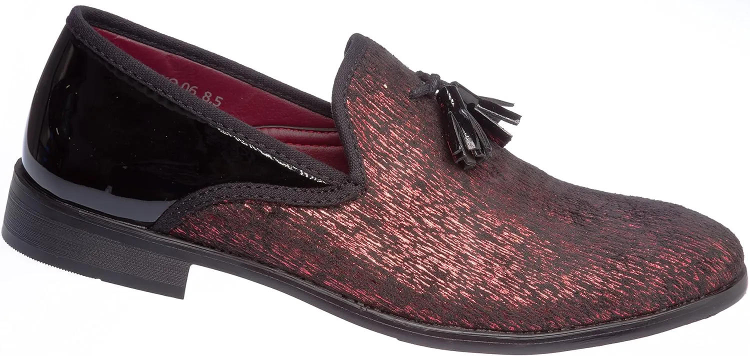 sparko06 Mens Slip-On Fashion-Loafer Sparkling-Glitter Dress-Shoes
