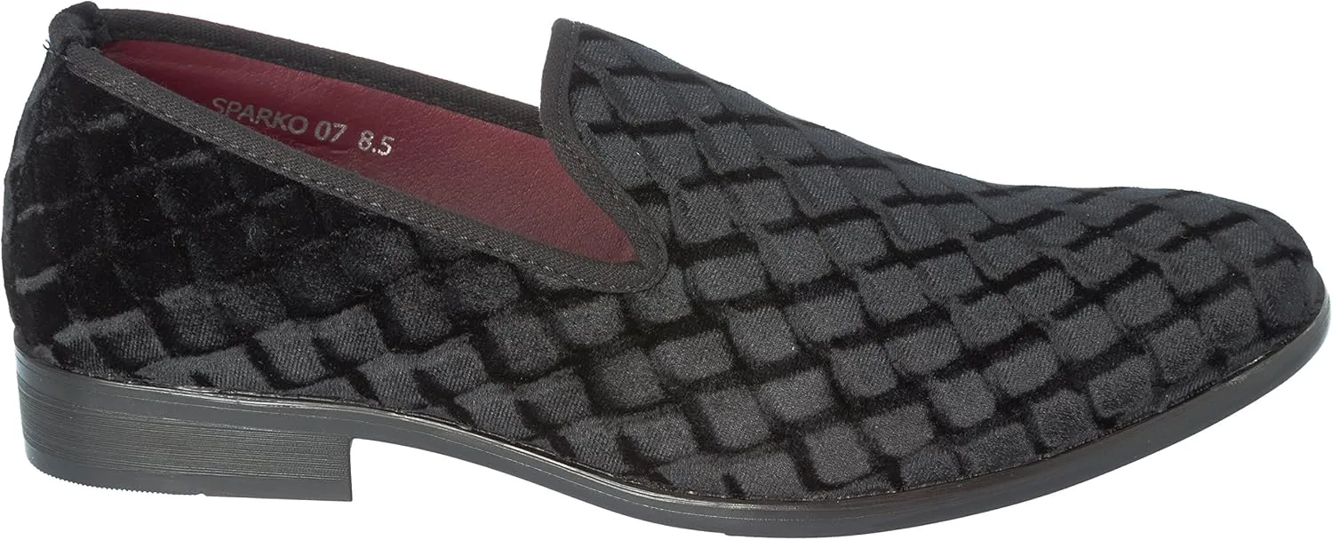 sparko07 Mens Slip-On Fashion-Loafer Sparkling-Glitter Dress-Shoes