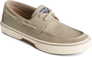 Sperry Mens Halyard 2-Eye Lace-Up Canvas Boat Shoes Taupe 7 Medium (D)