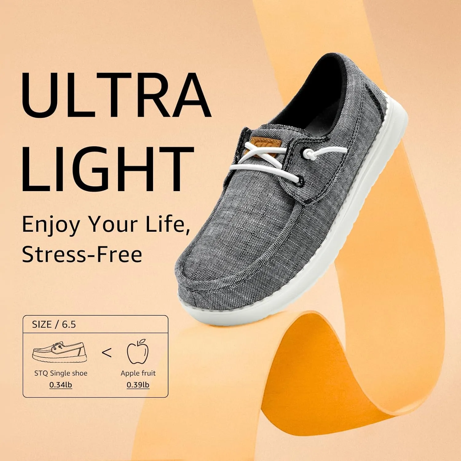STQ Women's Boat Shoes with Orthopedic Insole Slip On Business Casual Shoes for Plantar Fasciitis Lightweight Loafers