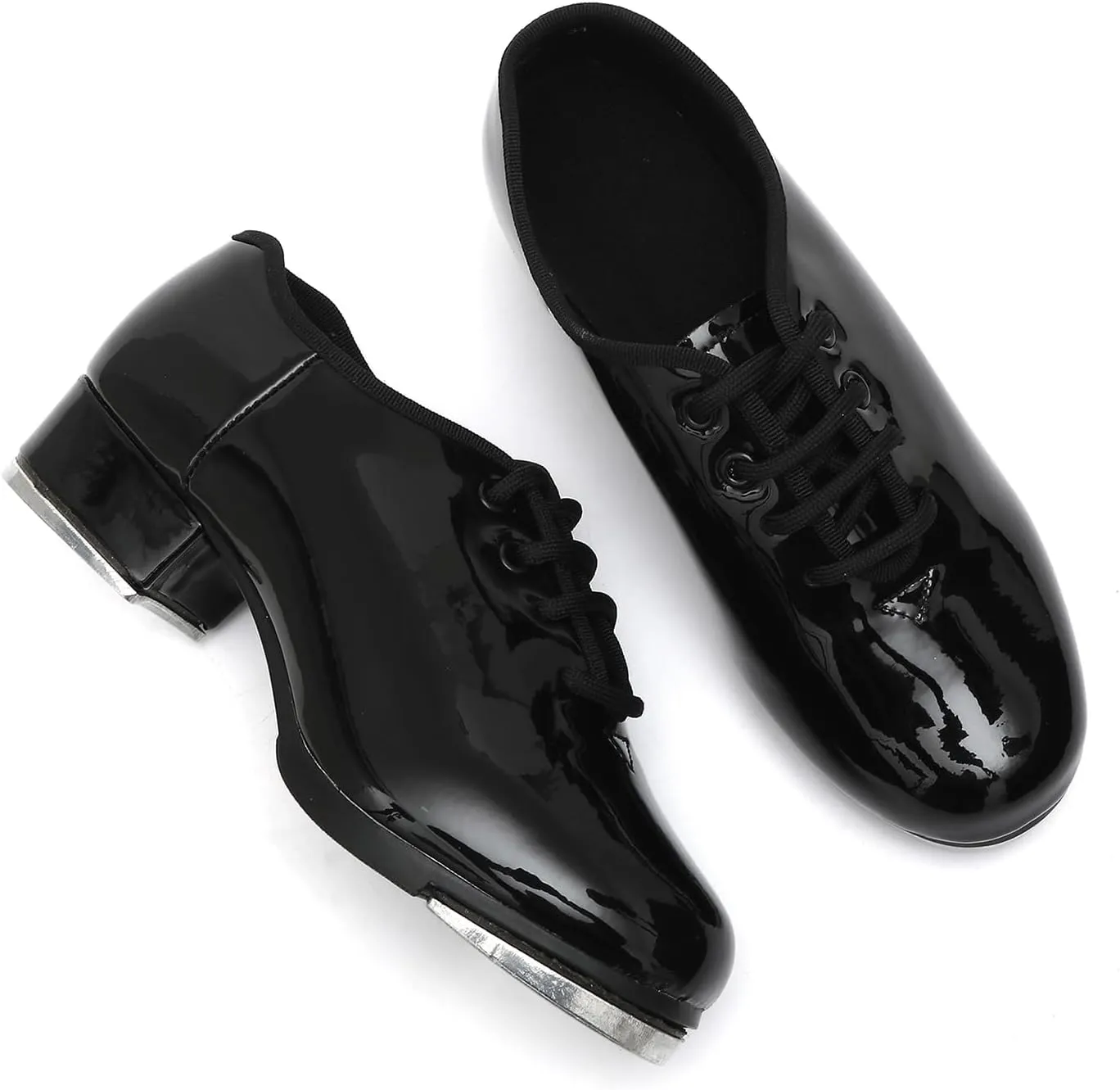SWDZM Children'sTap Shoe for Girls Boys PU Leather Lace Up Oxford Style Tap Shoes