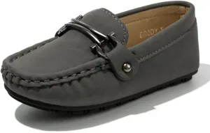 Toddler Boys Girls Leather Loafers,Little Kids Soft Slip-On Dress Shoes,Moccasins Flat Boat Shoes Casual Daily Walking Wedding Church School